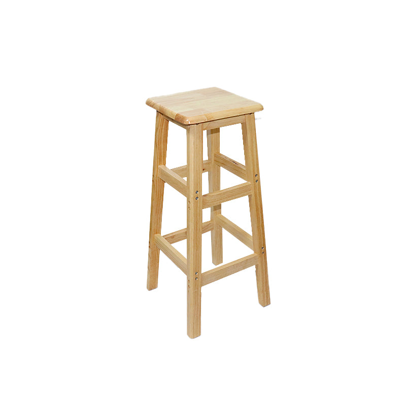 Industrial Solid Wood Bar Stool Backless Counter Stool for Restaurant