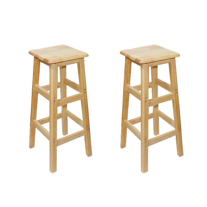 Industrial Solid Wood Bar Stool Backless Counter Stool for Restaurant