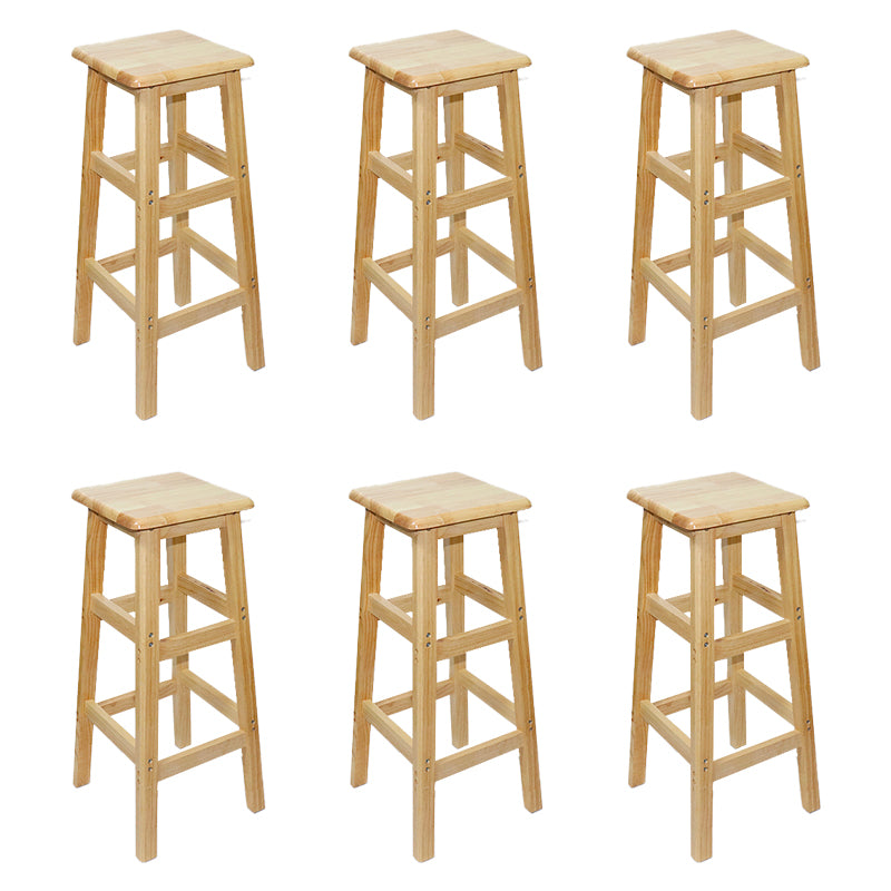 Industrial Solid Wood Bar Stool Backless Counter Stool for Restaurant
