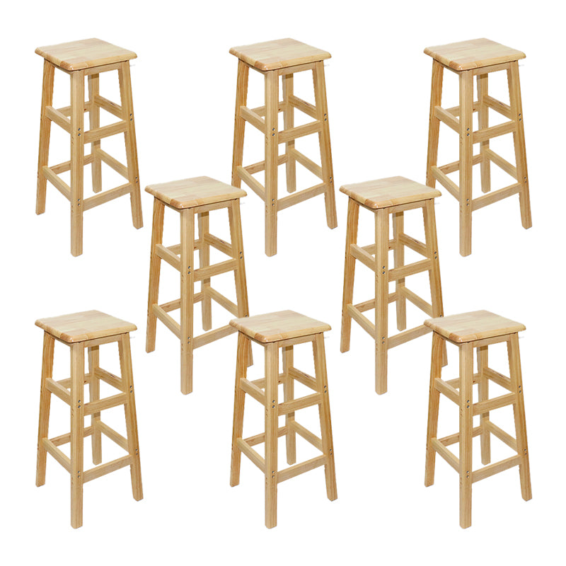 Industrial Solid Wood Bar Stool Backless Counter Stool for Restaurant