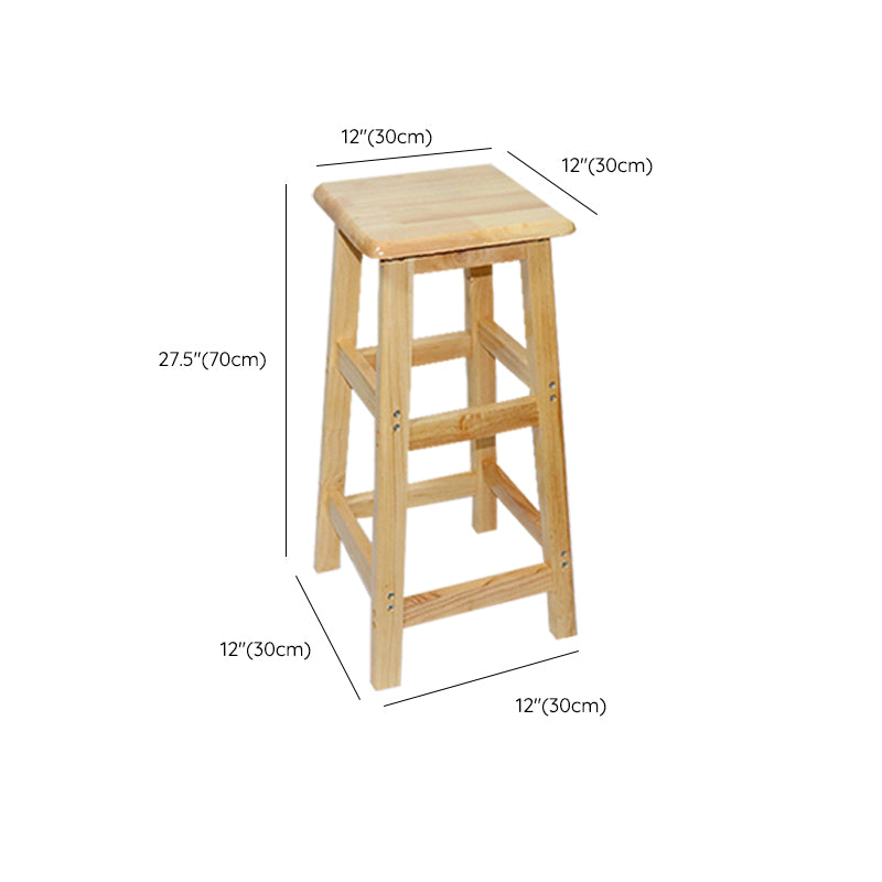 Industrial Solid Wood Bar Stool Backless Counter Stool for Restaurant