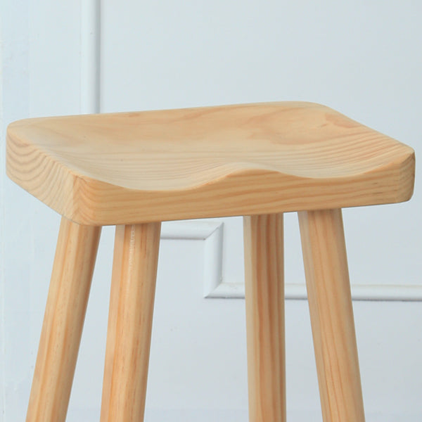 Industrial Solid Wood Bar Stool Backless Counter Stool for Indoor