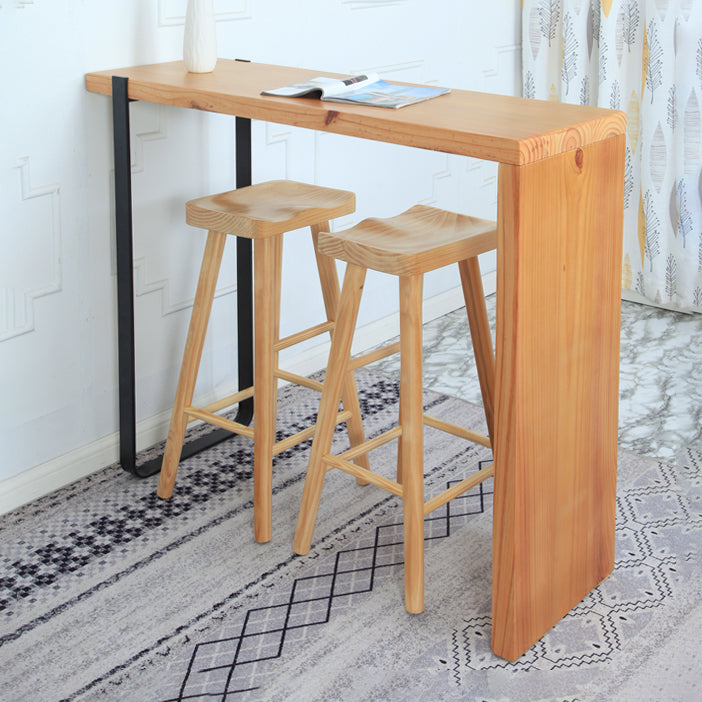 Industrial Solid Wood Bar Stool Backless Counter Stool for Indoor