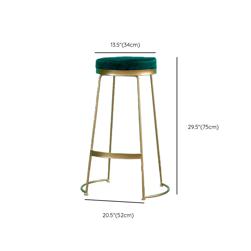 Metal Barstool Industrial Armless Bar Stool with Gold Metal Legs