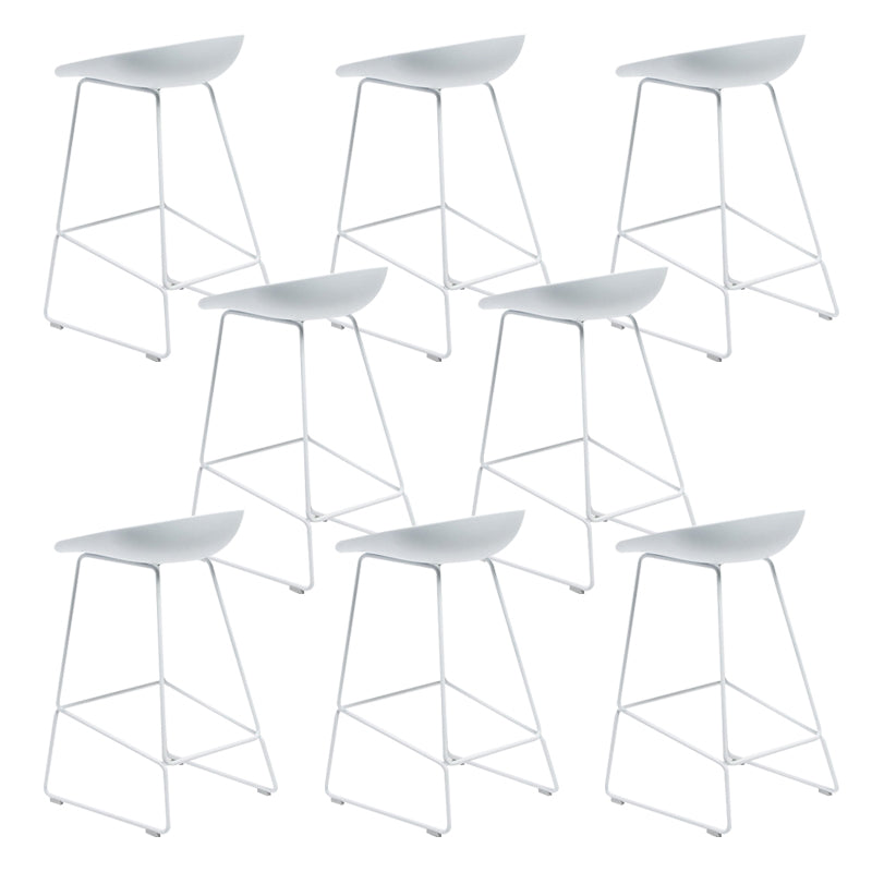 Plastic Barstool Industrial Armless Bar Stool with Metal Legs