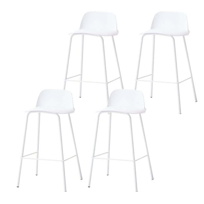 Indoor Glam Armless Low Back Bar Stool Plastic Stool with Steel Legs