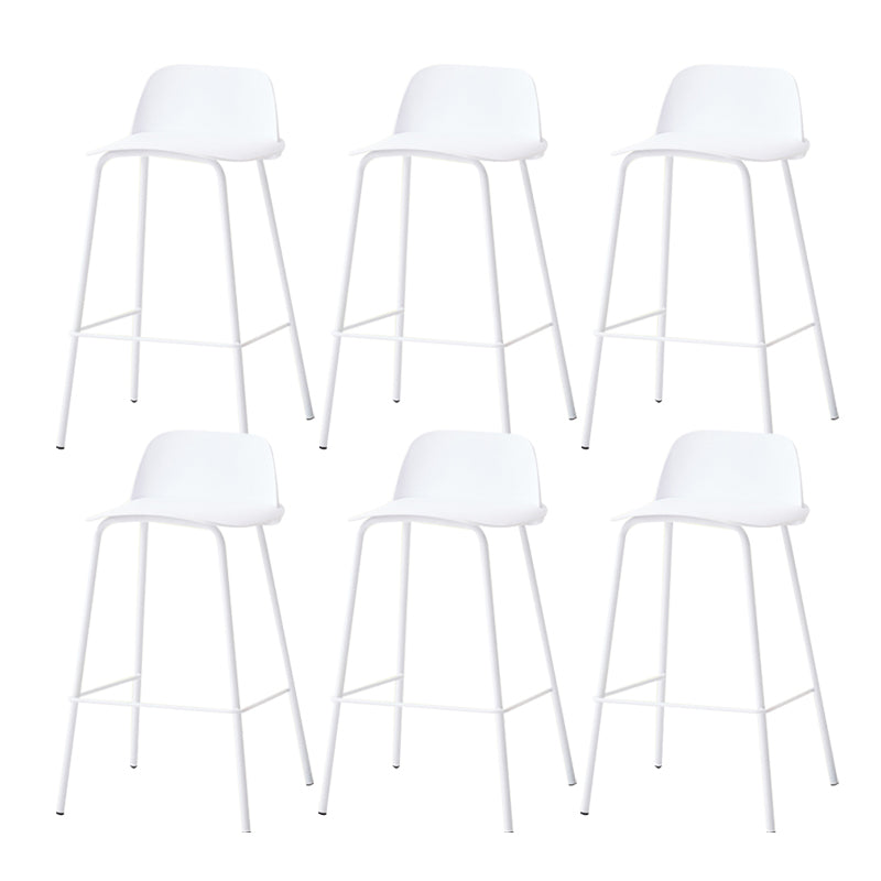 Indoor Glam Armless Low Back Bar Stool Plastic Stool with Steel Legs