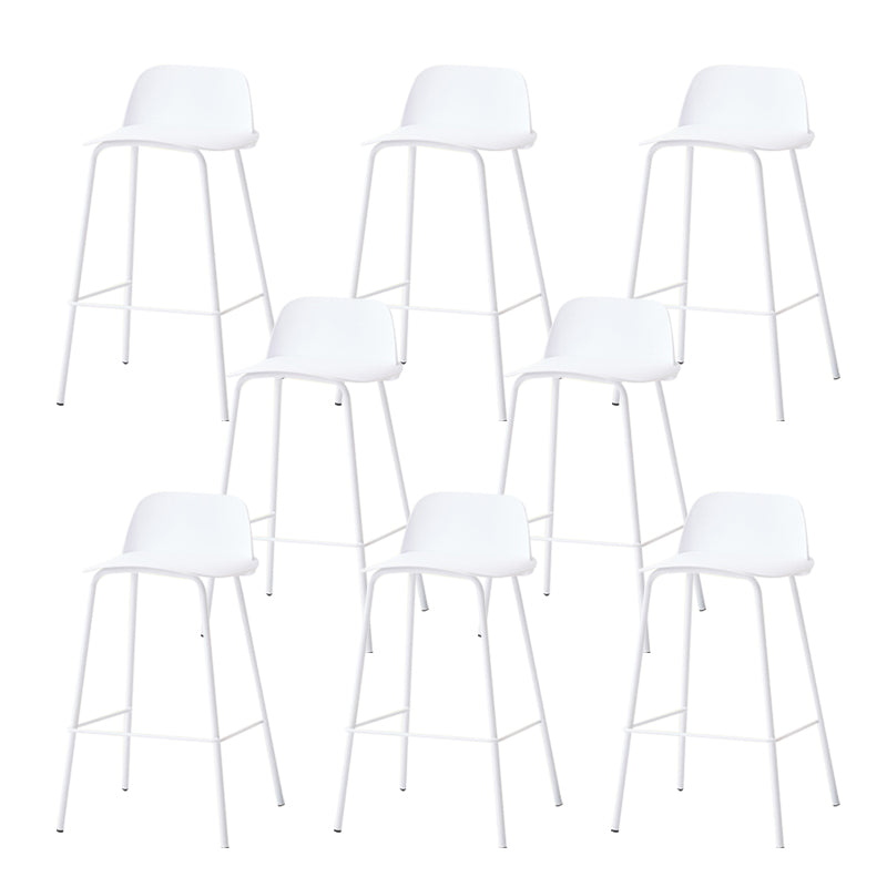Indoor Glam Armless Low Back Bar Stool Plastic Stool with Steel Legs