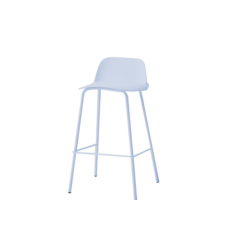 Indoor Glam Armless Low Back Bar Stool Plastic Stool with Steel Legs
