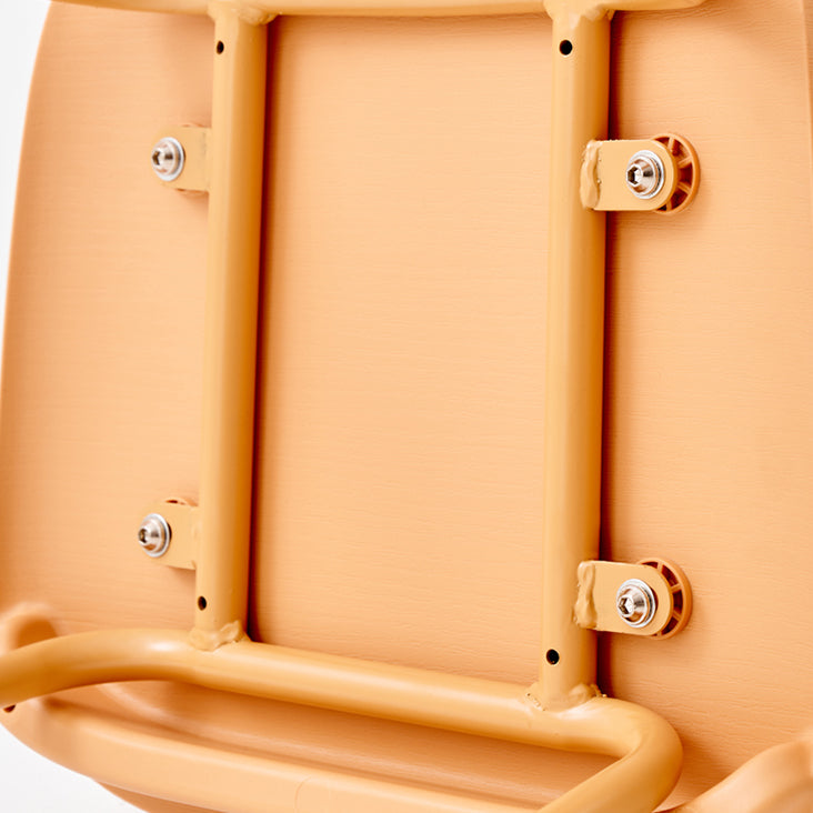 Indoor Glam Armless Low Back Bar Stool Plastic Stool with Steel Legs