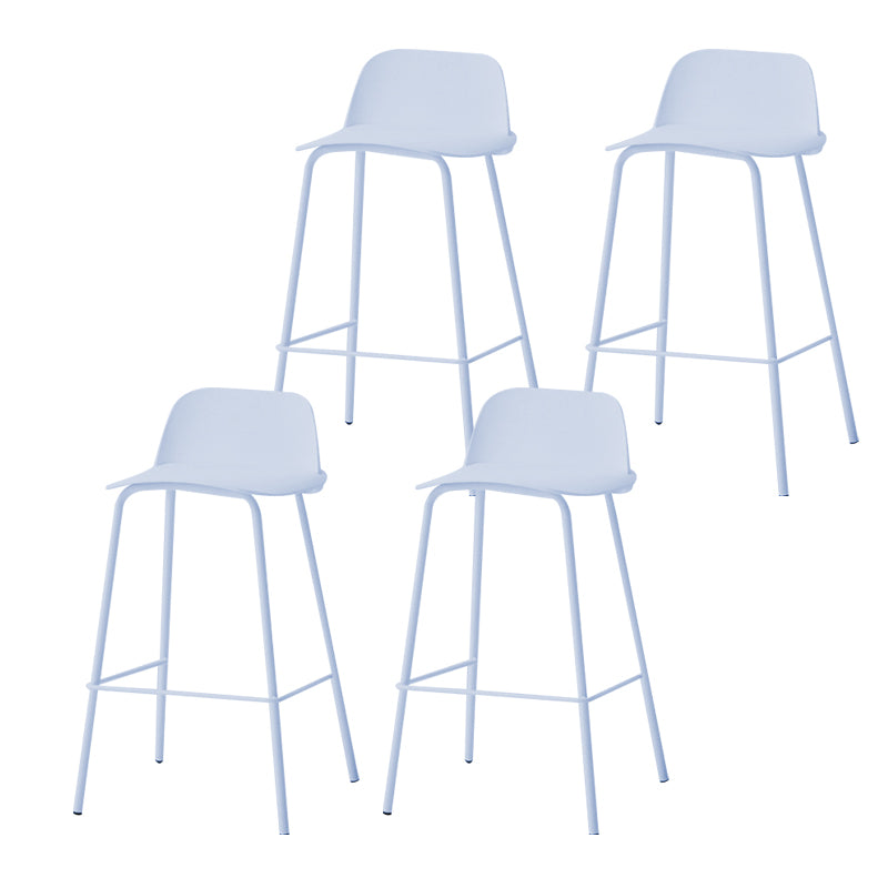 Indoor Glam Armless Low Back Bar Stool Plastic Stool with Steel Legs