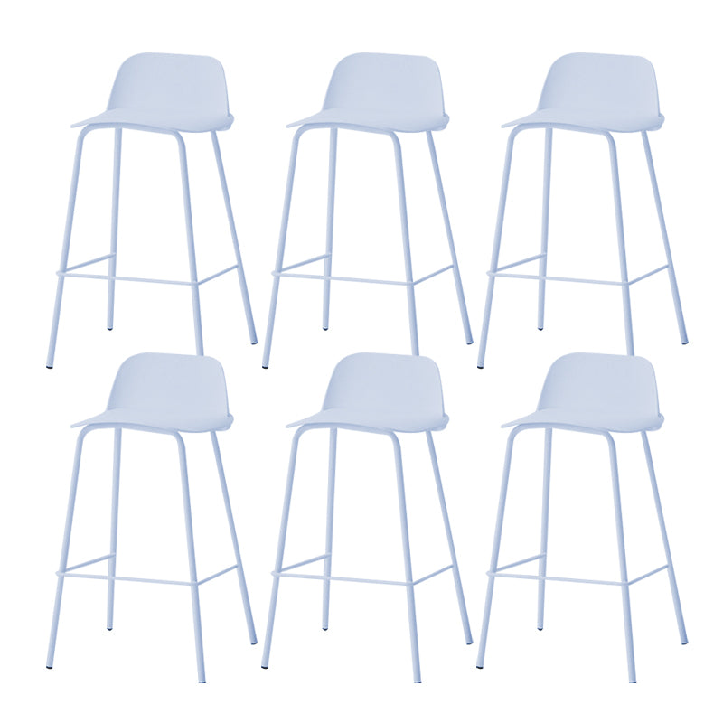 Indoor Glam Armless Low Back Bar Stool Plastic Stool with Steel Legs