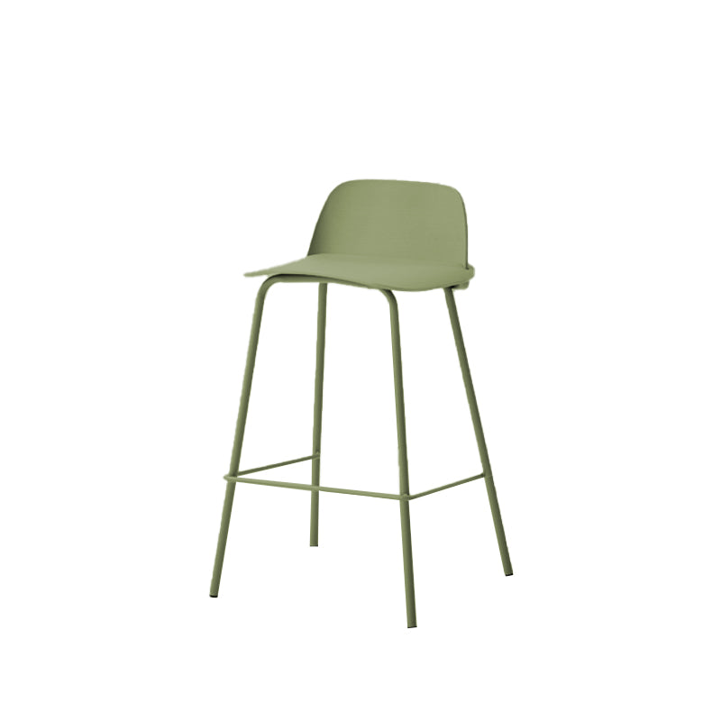Indoor Glam Armless Low Back Bar Stool Plastic Stool with Steel Legs