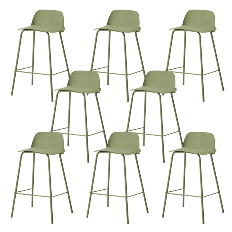 Indoor Glam Armless Low Back Bar Stool Plastic Stool with Steel Legs