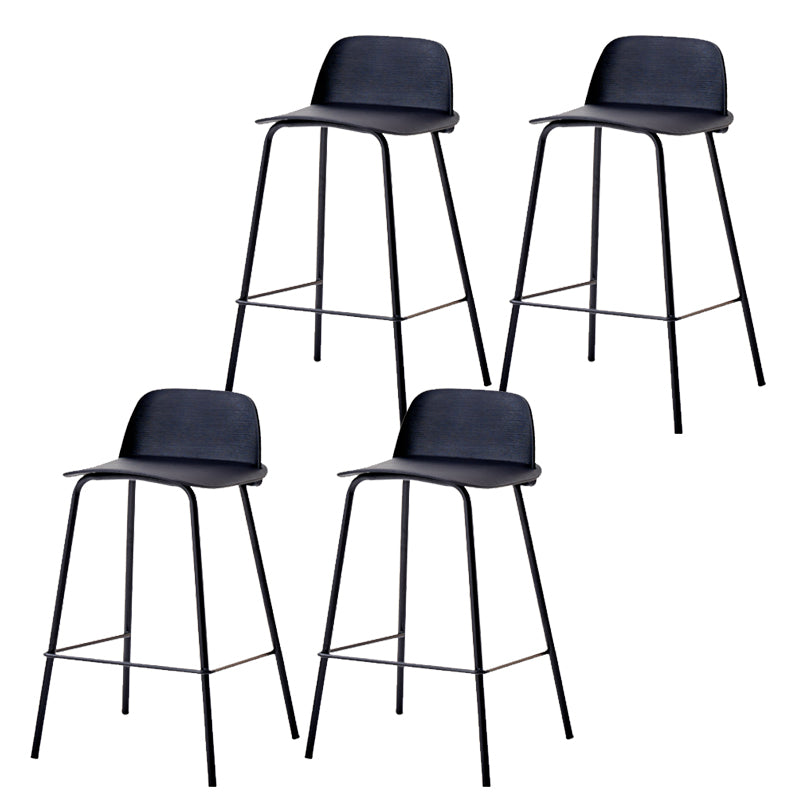 Indoor Glam Armless Low Back Bar Stool Plastic Stool with Steel Legs
