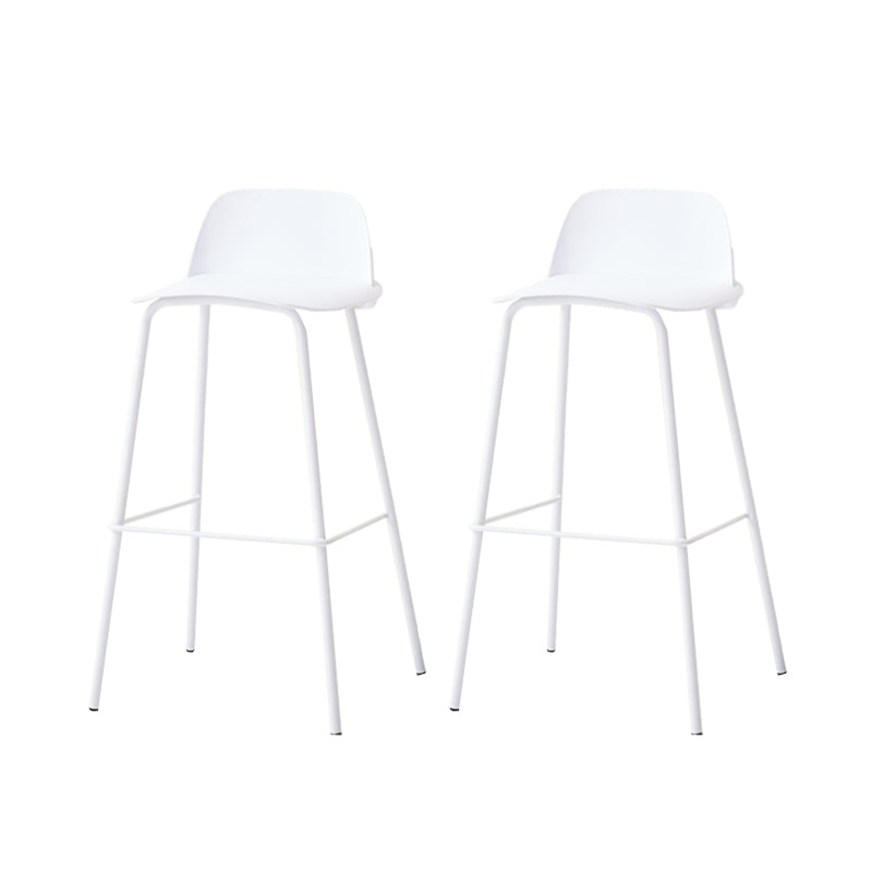 Indoor Glam Armless Low Back Bar Stool Plastic Stool with Steel Legs