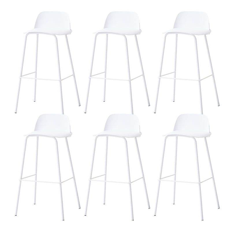 Indoor Glam Armless Low Back Bar Stool Plastic Stool with Steel Legs