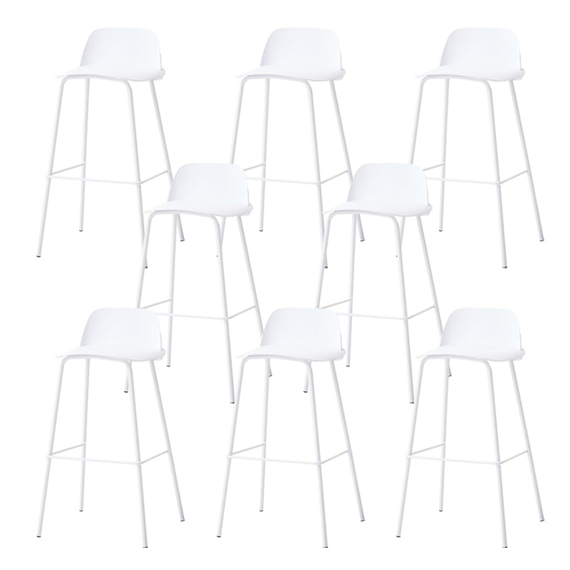 Indoor Glam Armless Low Back Bar Stool Plastic Stool with Steel Legs
