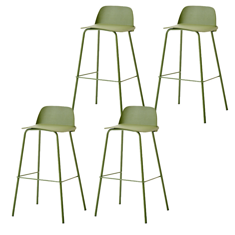 Indoor Glam Armless Low Back Bar Stool Plastic Stool with Steel Legs