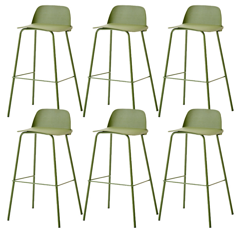 Indoor Glam Armless Low Back Bar Stool Plastic Stool with Steel Legs
