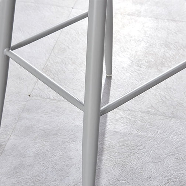 Indoor Glam Low Back Bar Stool Armless Metal and Plastic Bar Stool