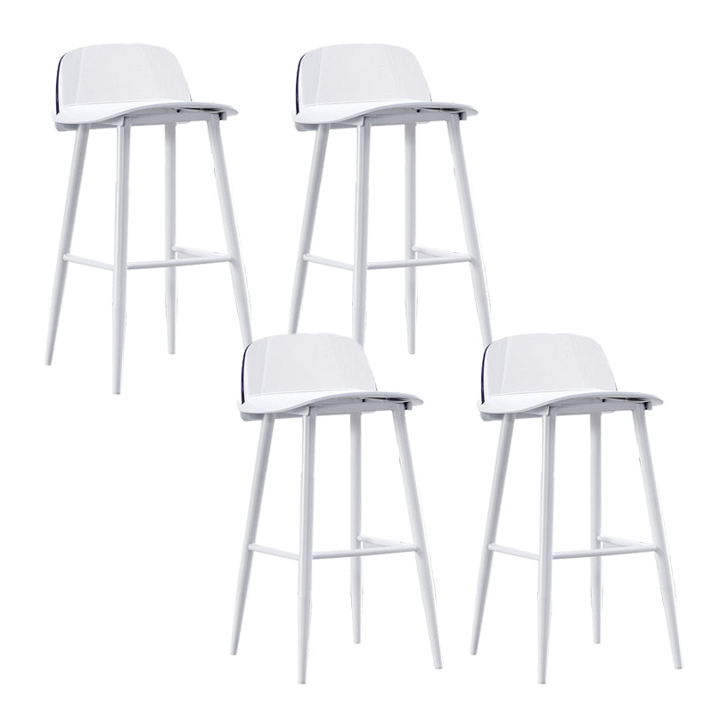 Indoor Glam Low Back Bar Stool Armless Metal and Plastic Bar Stool