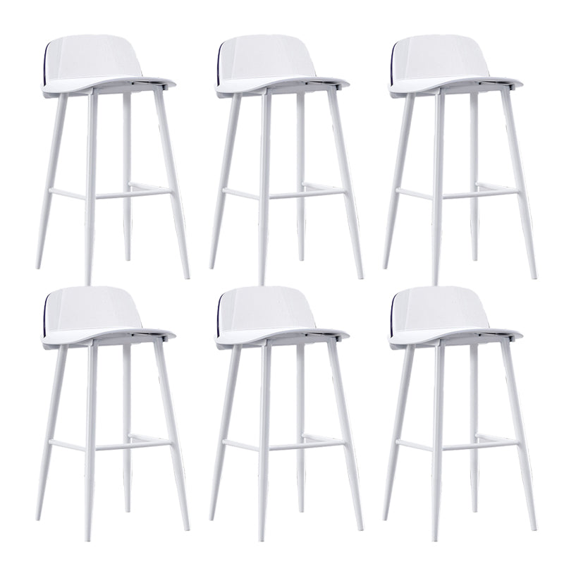 Indoor Glam Low Back Bar Stool Armless Metal and Plastic Bar Stool