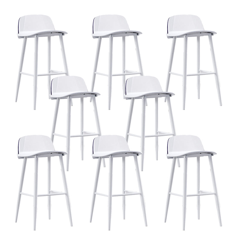 Indoor Glam Low Back Bar Stool Armless Metal and Plastic Bar Stool