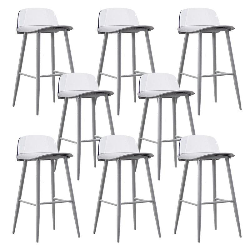 Indoor Glam Low Back Bar Stool Armless Metal and Plastic Bar Stool