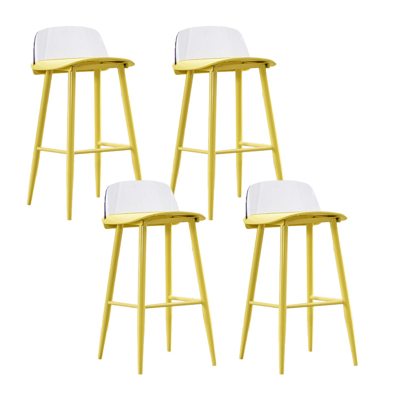 Indoor Glam Low Back Bar Stool Armless Metal and Plastic Bar Stool