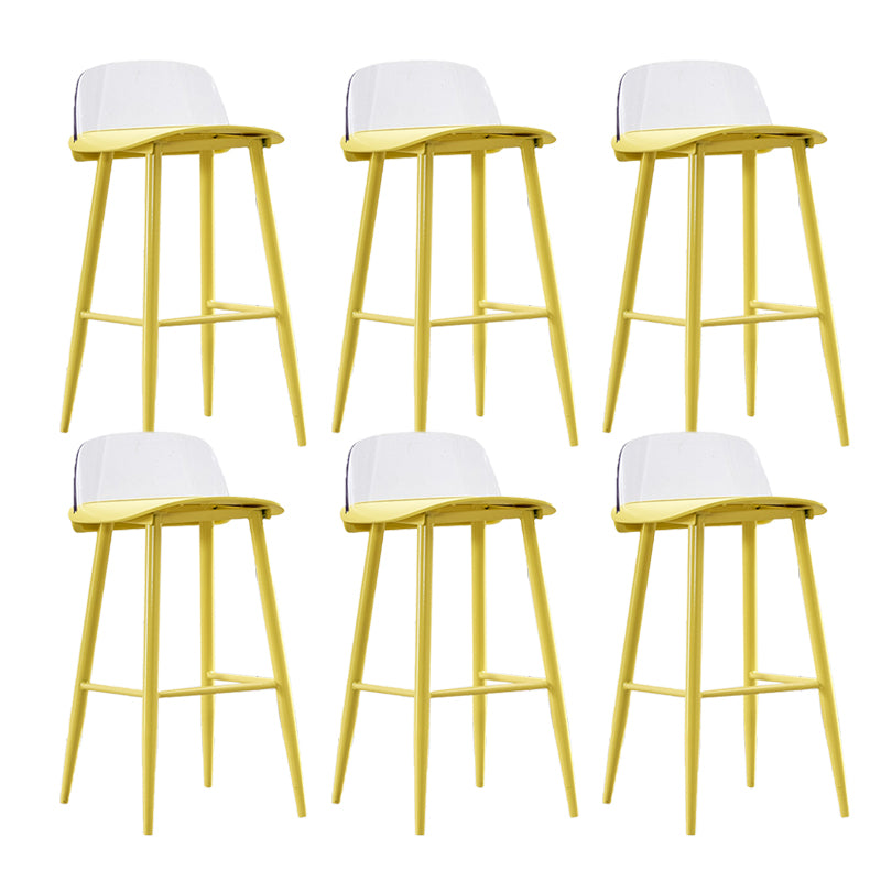 Indoor Glam Low Back Bar Stool Armless Metal and Plastic Bar Stool