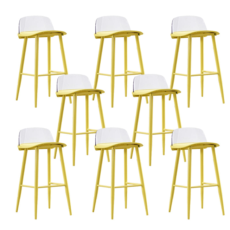 Indoor Glam Low Back Bar Stool Armless Metal and Plastic Bar Stool