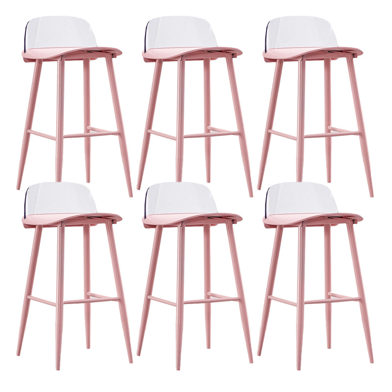 Indoor Glam Low Back Bar Stool Armless Metal and Plastic Bar Stool