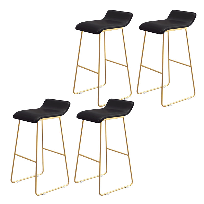 Leather Bar Stool Backless Counter Stool for Bristol with Gold Frame