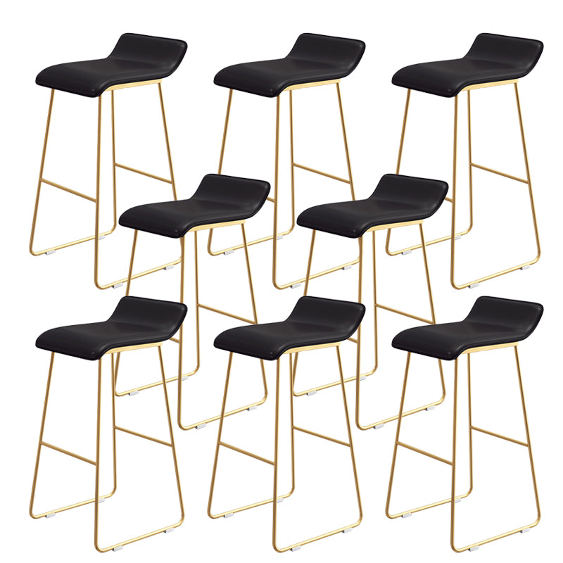 Leather Bar Stool Backless Counter Stool for Bristol with Gold Frame
