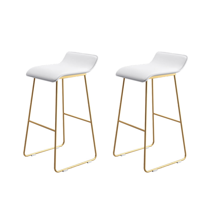Leather Bar Stool Backless Counter Stool for Bristol with Gold Frame