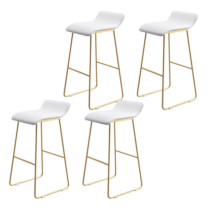 Leather Bar Stool Backless Counter Stool for Bristol with Gold Frame