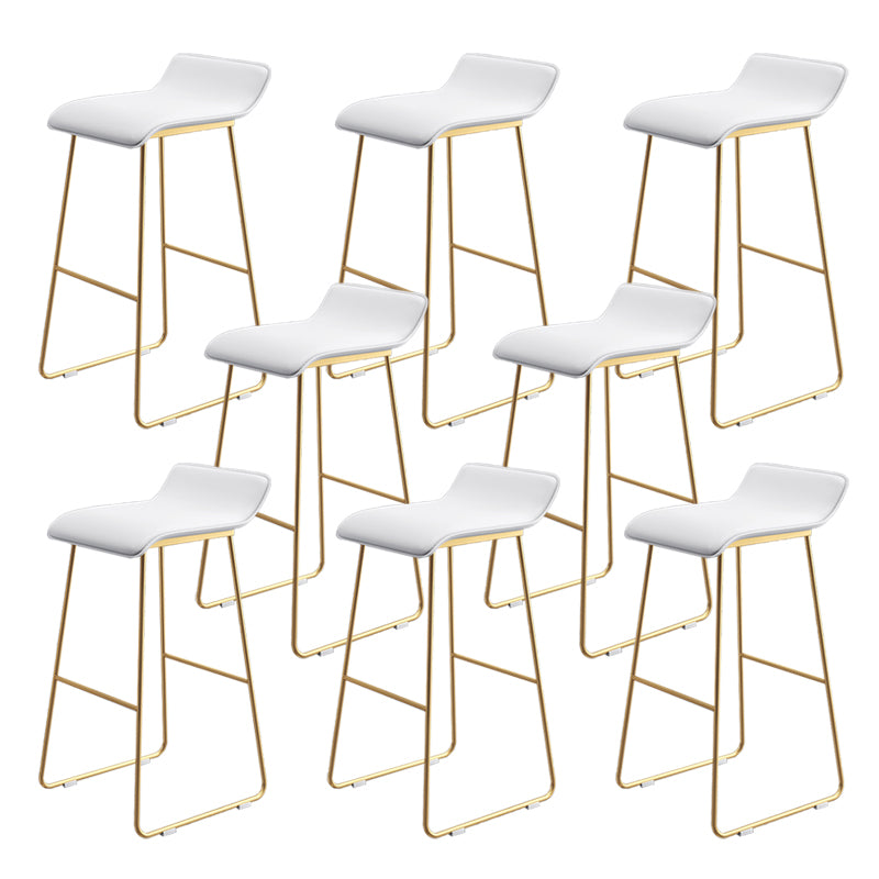 Leather Bar Stool Backless Counter Stool for Bristol with Gold Frame