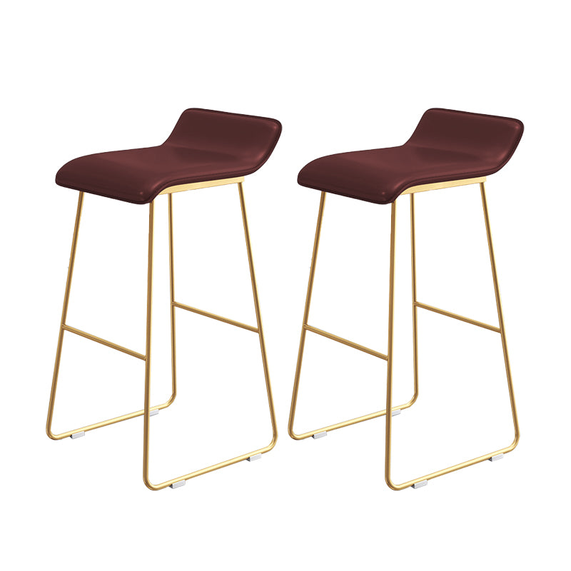 Leather Bar Stool Backless Counter Stool for Bristol with Gold Frame