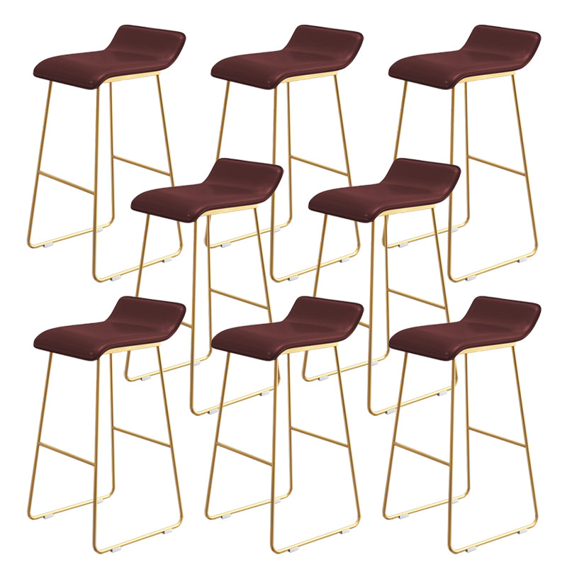 Leather Bar Stool Backless Counter Stool for Bristol with Gold Frame