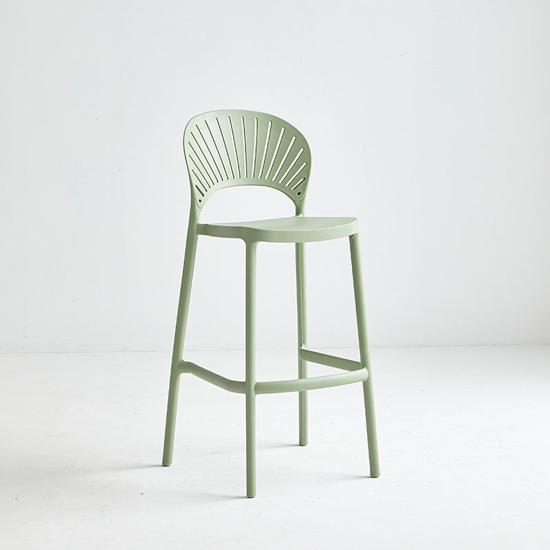 Industrial Armless Low Back Bar Stool Indoor Stackable Plastic Bar Stool