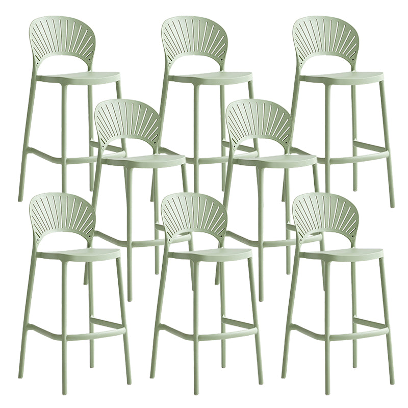 Industrial Armless Low Back Bar Stool Indoor Stackable Plastic Bar Stool