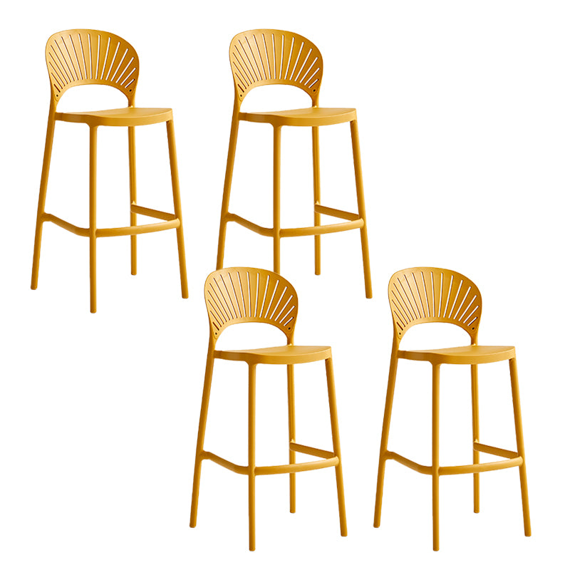 Industrial Armless Low Back Bar Stool Indoor Stackable Plastic Bar Stool