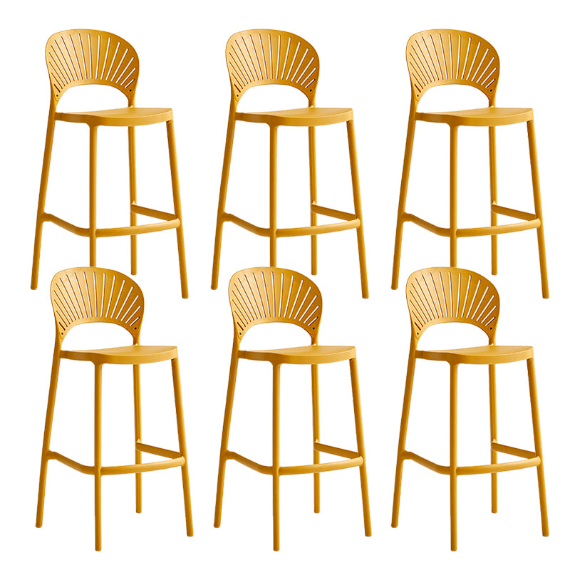 Industrial Armless Low Back Bar Stool Indoor Stackable Plastic Bar Stool