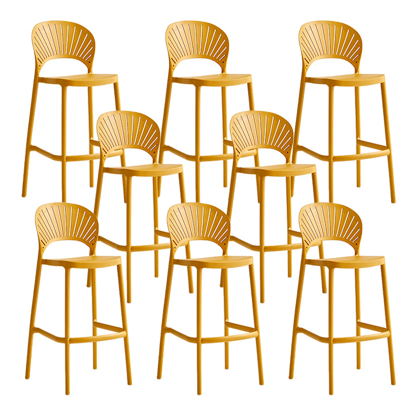 Industrial Armless Low Back Bar Stool Indoor Stackable Plastic Bar Stool