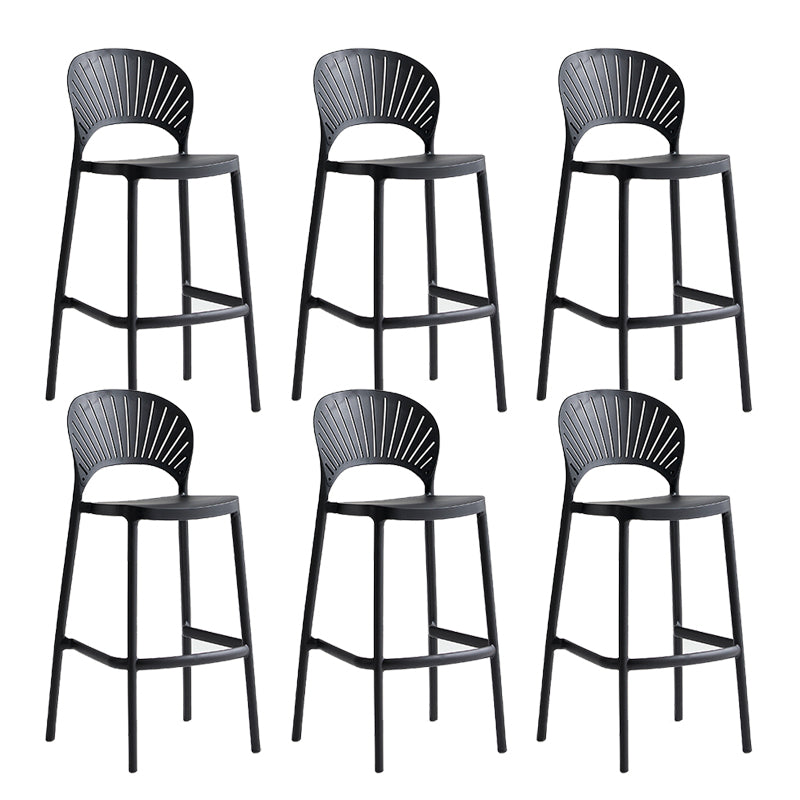 Industrial Armless Low Back Bar Stool Indoor Stackable Plastic Bar Stool