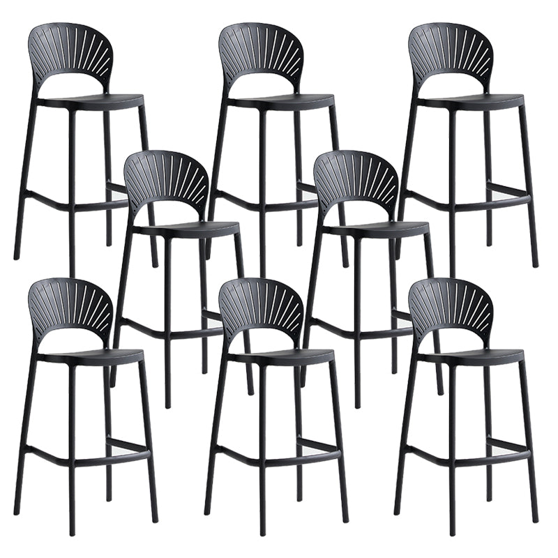 Industrial Armless Low Back Bar Stool Indoor Stackable Plastic Bar Stool