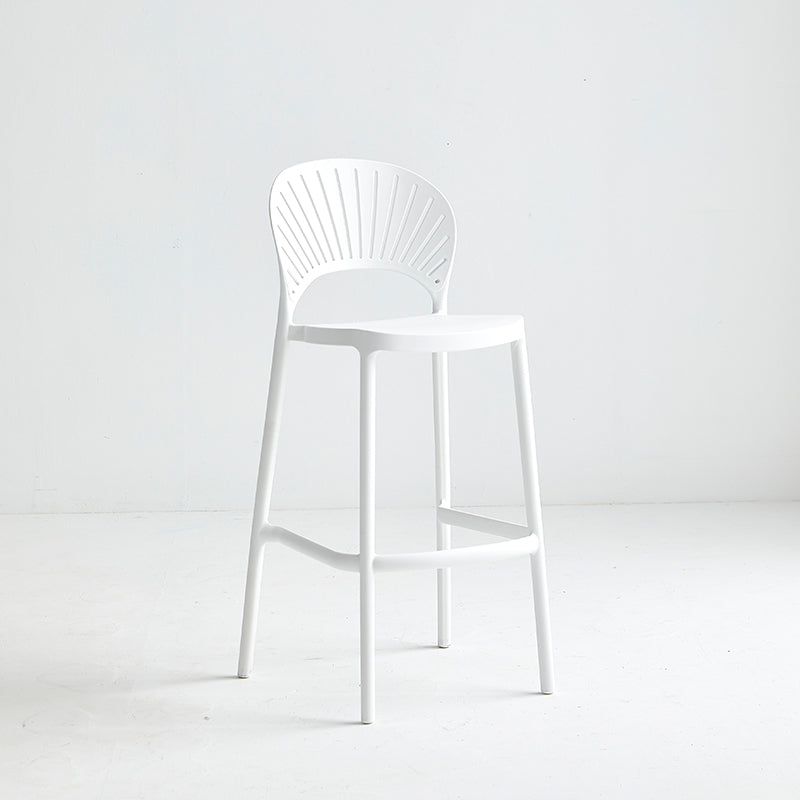 Industrial Armless Low Back Bar Stool Indoor Stackable Plastic Bar Stool