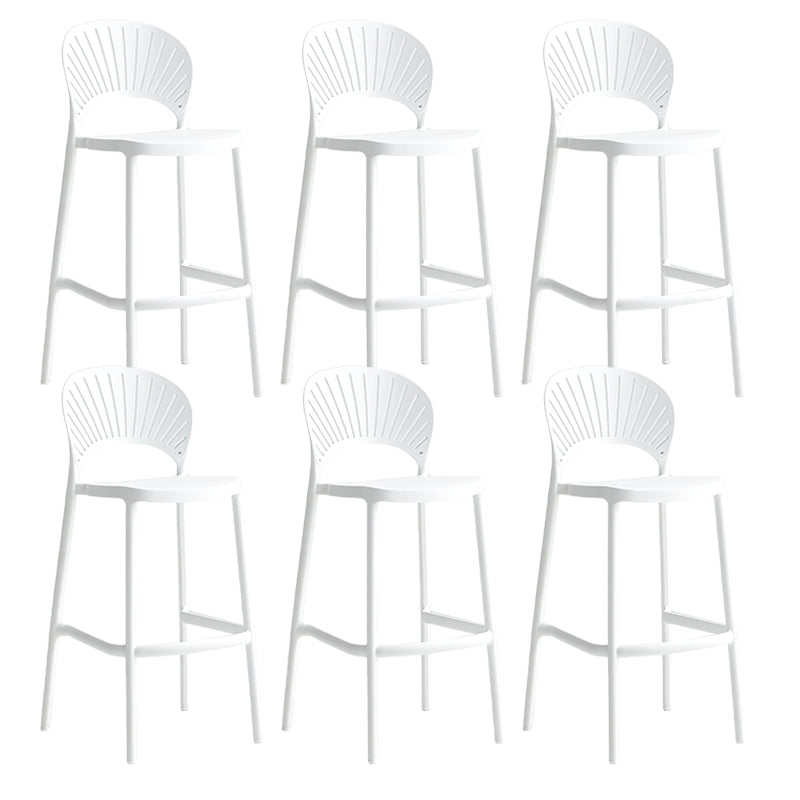 Industrial Armless Low Back Bar Stool Indoor Stackable Plastic Bar Stool