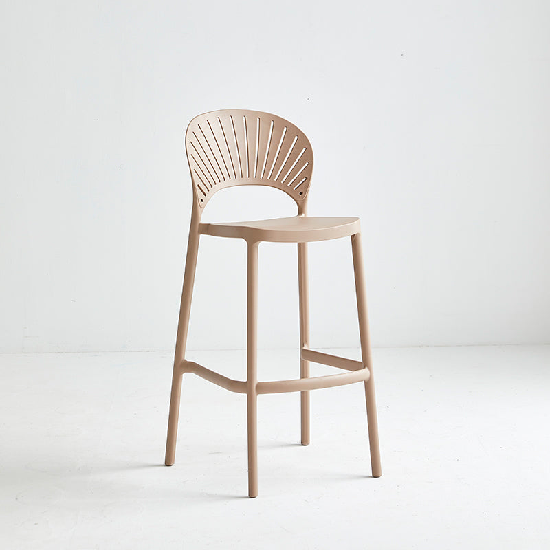 Industrial Armless Low Back Bar Stool Indoor Stackable Plastic Bar Stool